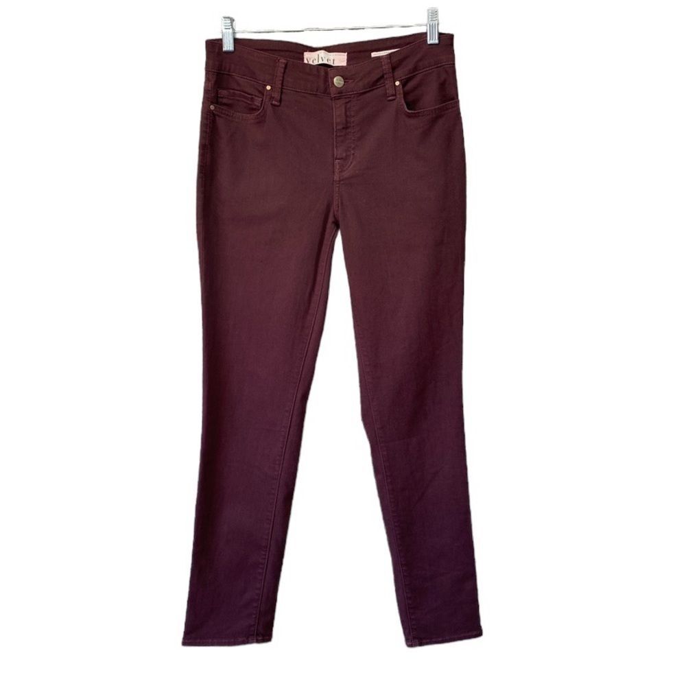 Velvet By Graham & Spencer Wine Jenny Boyfriend Jean Sz 26